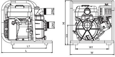 مشخصات ابعادی موتور پمپ بنزینی لئو LGP20-A و LGP30-A