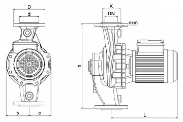  ابعاد پمپ سیرکولاتور خطی نوید موتور اتاترم 16-50