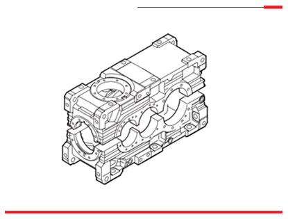 گیربکس صنعتی اس ای دبلیو سری X با هوزینگ HU از سایز X220 تا X320