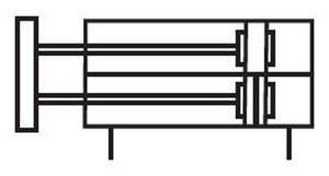 نماد سیلندر دوقلو در مدار پنیوماتیکی
