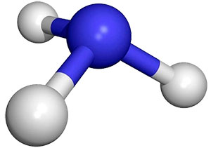 ساختار مولکولی آمونیاک مایع
