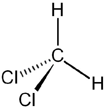 ساختار مولکولی تیلن کلراید یا متیلن دی کلراید یا حلال متیلن
