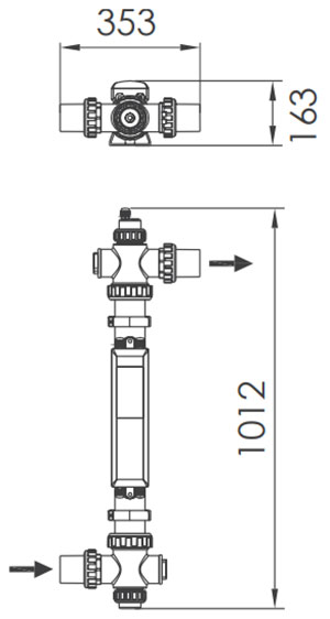 ابعاد لامپ UV استخر ایمکس مدل NT-UV 40 و NT-UV 75