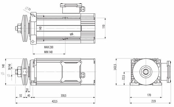 مشخصات فنی الکتروموتور ایتال موتورز MR71