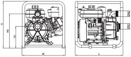 مشخصات ابعادی مشخصات ابعادی موتورپمپ دیزلی Leo سری LDP