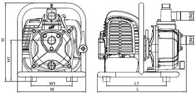 مشخصات ابعادی موتور پمپ بنزینی لئو سری LGP10 و  LGP15