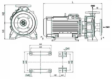 الکترو پمپ یک طبقه نوید موتور اتابلوک G 32-160/07 4 مکش از انتها