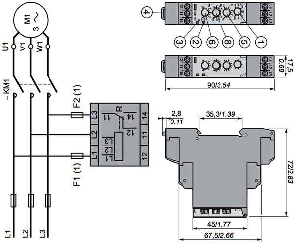 اجزای رله کنترل فاز اشنایدر RM17TE00