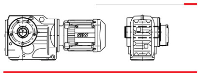 موتور گیربکس شافت بغل SEW فلنج دار B14 هالو شافت سری KAZ