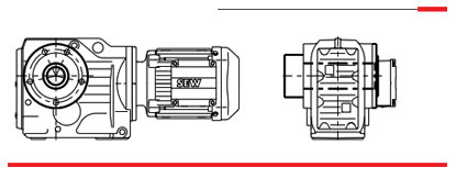موتور گیربکس شافت بغل اس ای دبلیو فلنج دار B14 هالوشافت شرینک دیسک سری KHZ