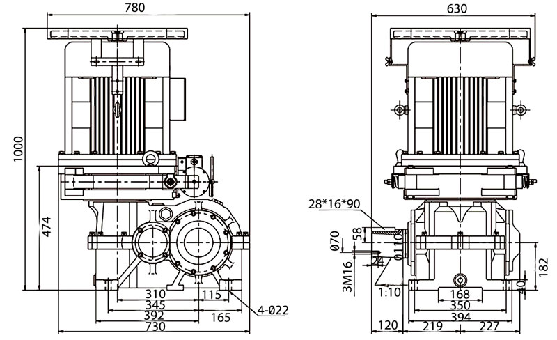 ابعاد موتور پله برقی سیتور SFJ135
